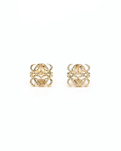 Loewe Anagram Clip-on Earrings In Gold