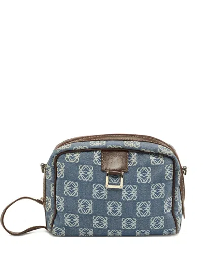 Pre-owned Loewe Anagram Clutch Bag In Blue
