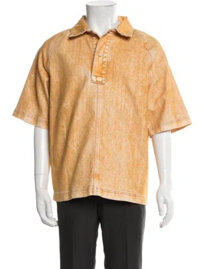 Pre-owned Loewe Anagram Collar Polo Shirt In Orange