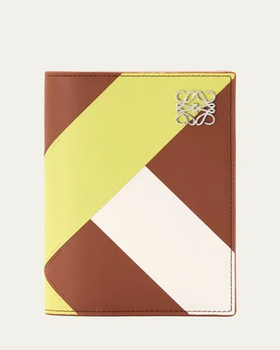 Loewe Anagram Colorblock Passport Cover In Leather