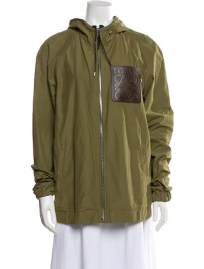Pre-owned Loewe Anagram Colorblock Pattern Jacket In Green
