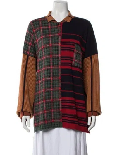 Pre-owned Loewe Anagram Colorblock Pattern Sweater In Orange