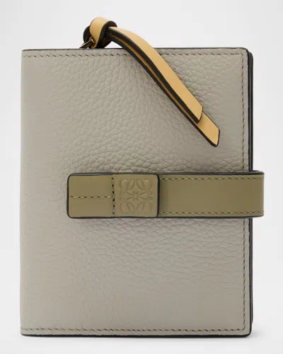 Loewe Anagram Compact Wallet In Soft Grained Leather In Gray