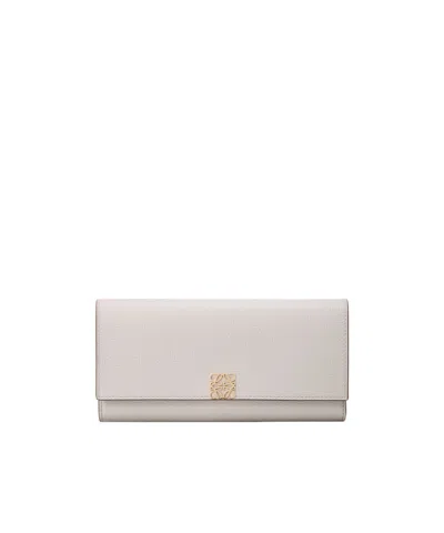 Loewe Anagram Continental Wallet In Pebble Grained Calfskin In Gray