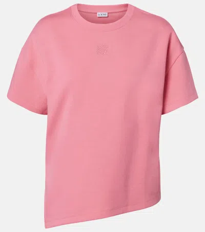Loewe Anagram Cotton-blend Jersey T-shirt In Pink