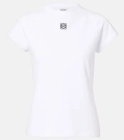 Loewe Anagram Cotton-blend T-shirt In White