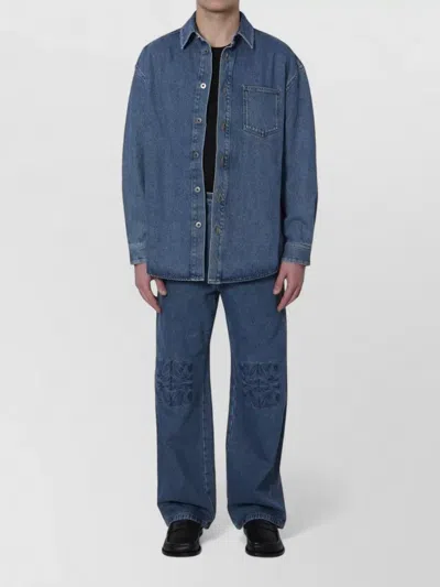 LOEWE ANAGRAM COTTON DENIM COMFORT OVERSHIRT SHIRT
