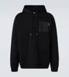 Loewe Anagram Patch Drawstring Cotton Hoodie In Black
