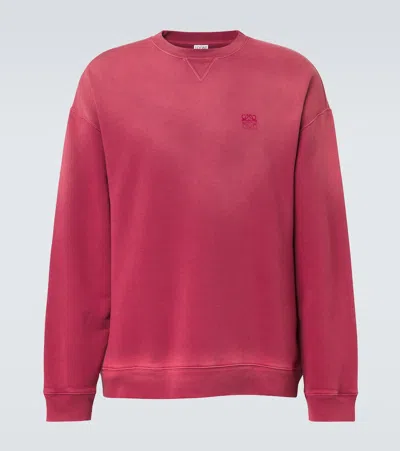 Loewe Anagram-embroidered Cotton-jersey Sweatshirt In Brown