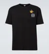 Loewe Frog-logo Embroidered T-shirt In Black