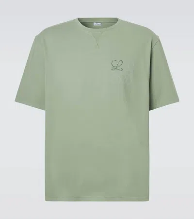 Loewe Anagram Cotton Jersey T-shirt In Green