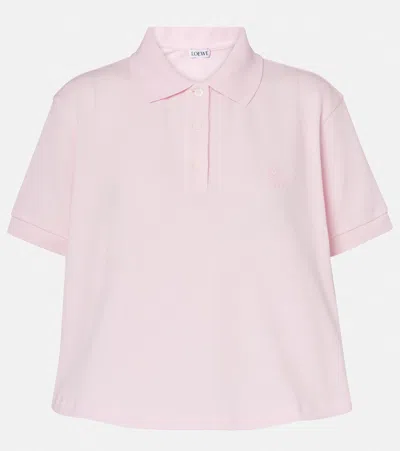 Loewe Anagram Cotton Piqué Polo Shirt In Purple