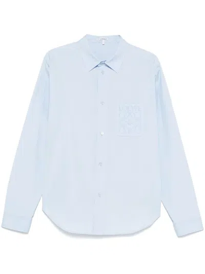 Loewe Anagram Cotton Shirt In Blue