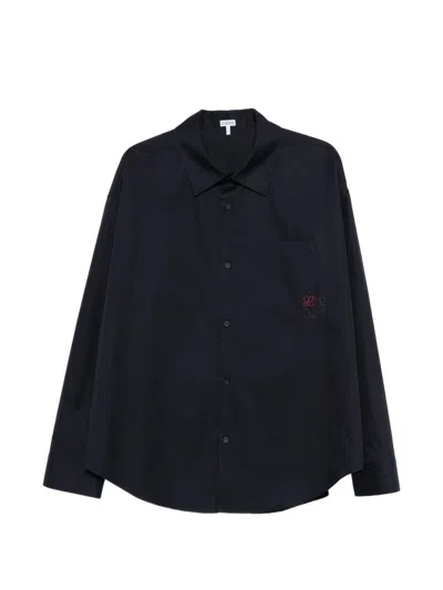 Loewe Anagram Cotton Shirt In Blue