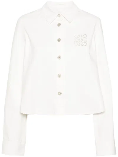 Loewe Anagram Cotton Shirt In White