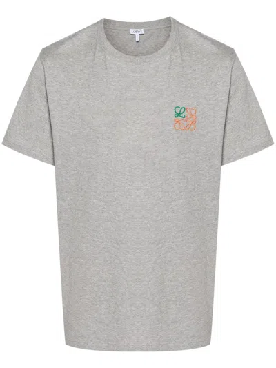 Loewe Anagram Cotton Jersey T-shirt In Grey