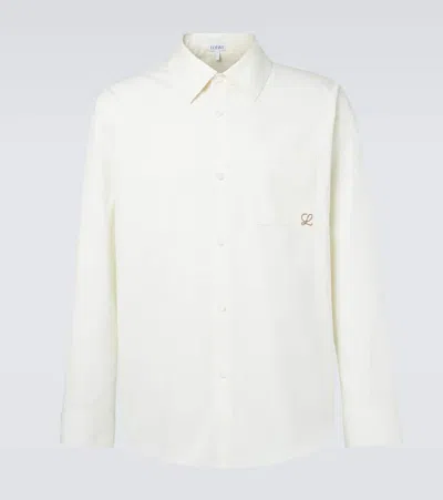 Loewe Anagram Cotton Twill Shirt In White