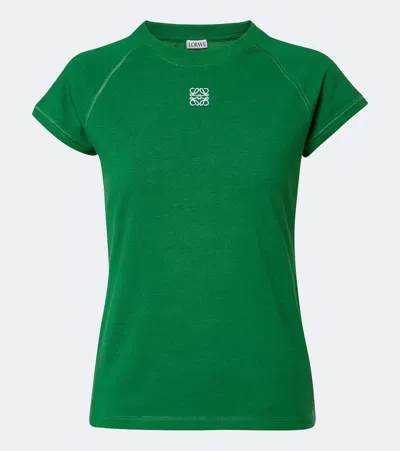 Loewe Anagram Cotton-blend T-shirt In Green