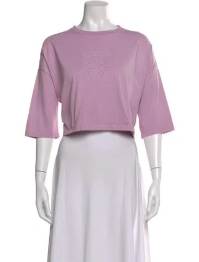 Pre-owned Loewe Anagram Crew Neck Crop Top In Purple