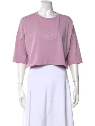 Pre-owned Loewe Anagram Crew Neck Crop Top In Purple