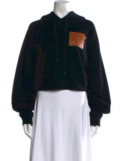 Pre-owned Loewe Anagram Crew Neck Hoodie In Black