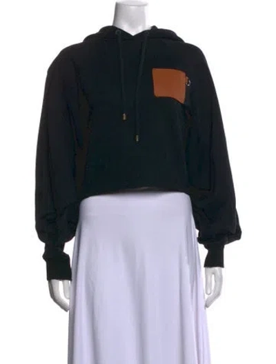 Pre-owned Loewe Anagram Crew Neck Hoodie In Black