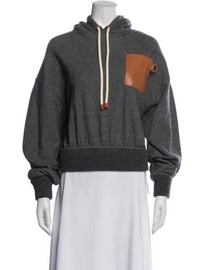 Pre-owned Loewe Anagram Crew Neck Hoodie In Gray