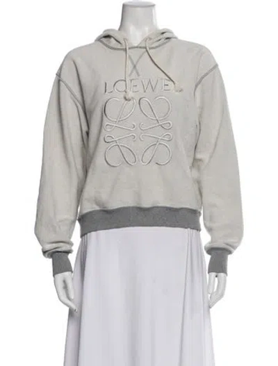 Pre-owned Loewe Anagram Crew Neck Hoodie In Gray