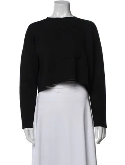 Pre-owned Loewe Anagram Crew Neck Nylon Sweater In Black
