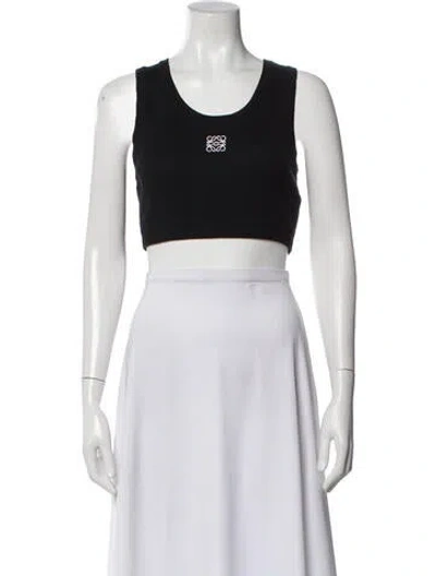 Pre-owned Loewe Anagram Crew Neck Sports Bra In Black