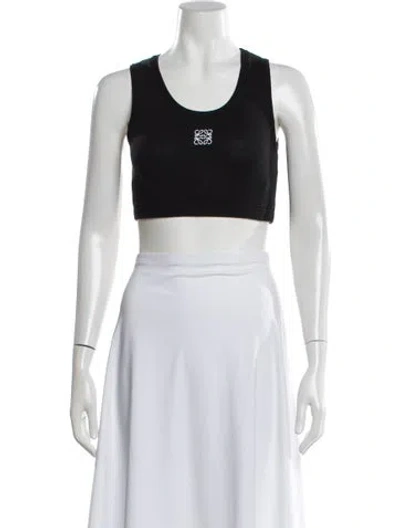 Pre-owned Loewe Anagram Crew Neck Sports Bra In Black