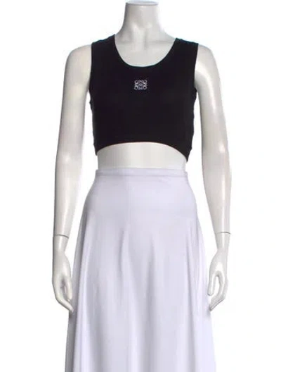Pre-owned Loewe Anagram Crew Neck Sports Bra In Black