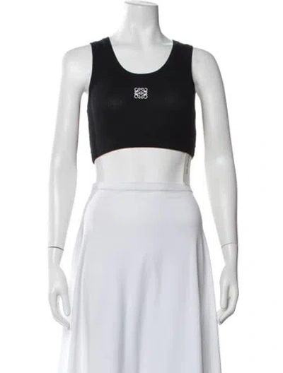 Pre-owned Loewe Anagram Crew Neck Sports Bra In Black