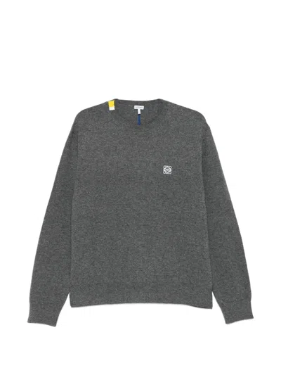 Loewe Anagram Crew Neck Sweater In Gray