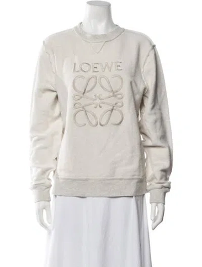 Pre-owned Loewe Anagram Crew Neck Sweater In Grey