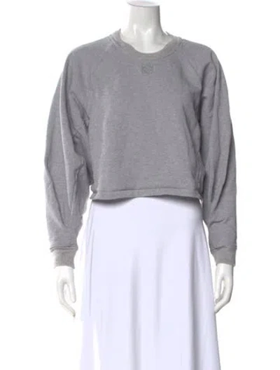 Pre-owned Loewe Anagram Crew Neck Sweatshirt In Gray
