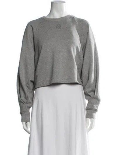 Pre-owned Loewe Anagram Crew Neck Sweatshirt In Grey