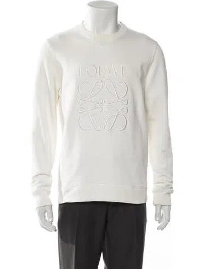 Pre-owned Loewe Anagram Crew Neck Sweatshirt In Neutral