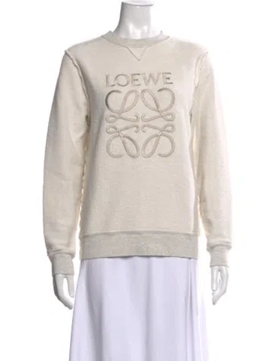 Pre-owned Loewe Anagram Crew Neck Sweatshirt In Neutrals