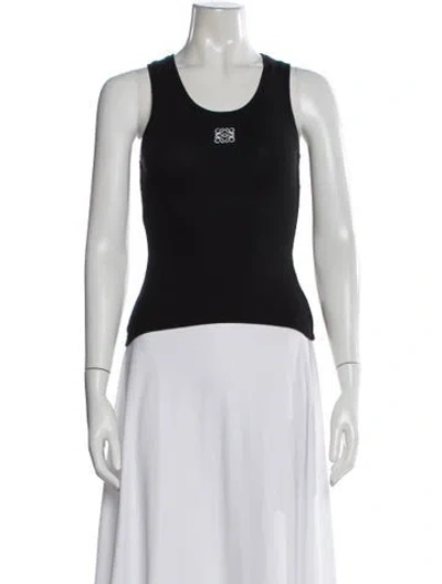 Pre-owned Loewe Anagram Crew Neck Top In Black
