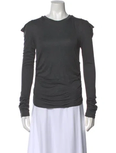 Pre-owned Loewe Anagram Crew Neck Top In Gray