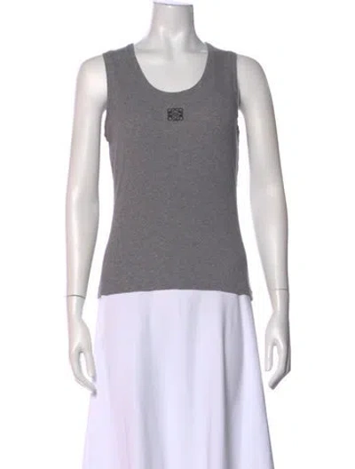 Pre-owned Loewe Anagram Crew Neck Top In Gray