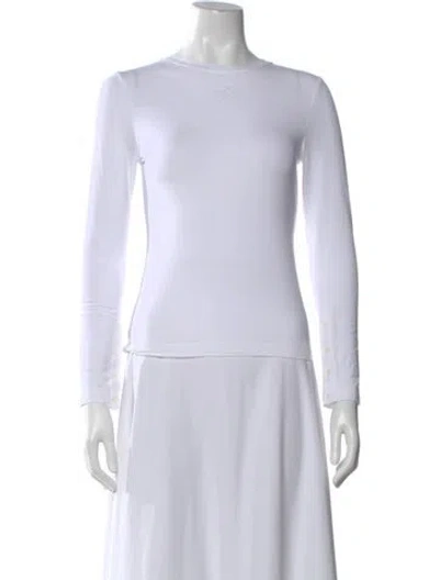 Pre-owned Loewe Anagram Crew Neck Top In White