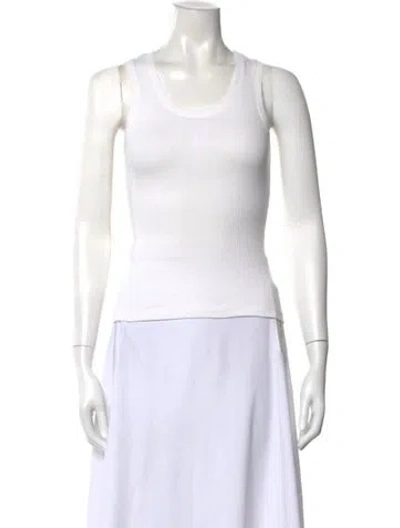 Pre-owned Loewe Anagram Crew Neck Top In White