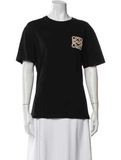 Pre-owned Loewe Anagram Crew Neck T-shirt In Black