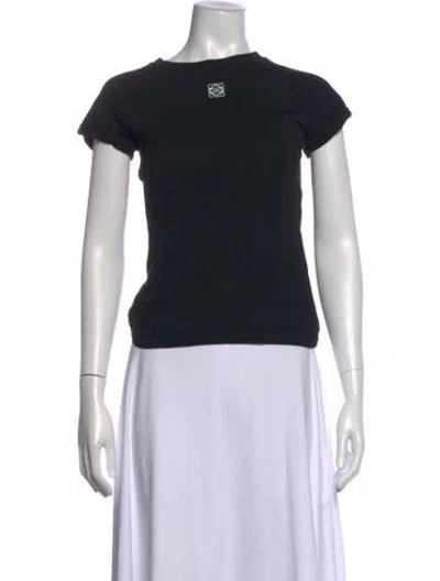 Pre-owned Loewe Anagram Crew Neck T-shirt In Black