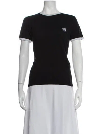 Pre-owned Loewe Anagram Crew Neck T-shirt In Black
