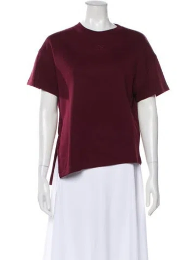 Pre-owned Loewe Anagram Crew Neck T-shirt In Burgundy