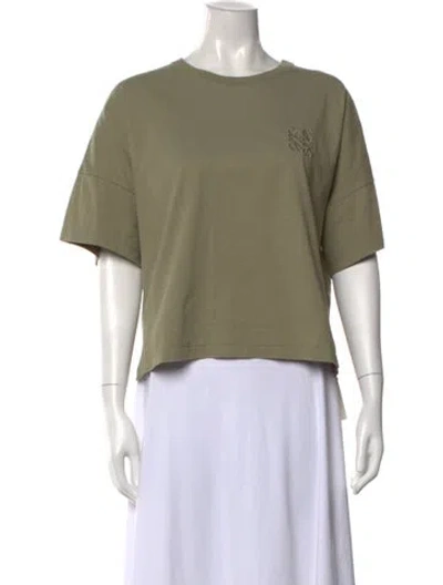 Pre-owned Loewe Anagram Crew Neck T-shirt In Green