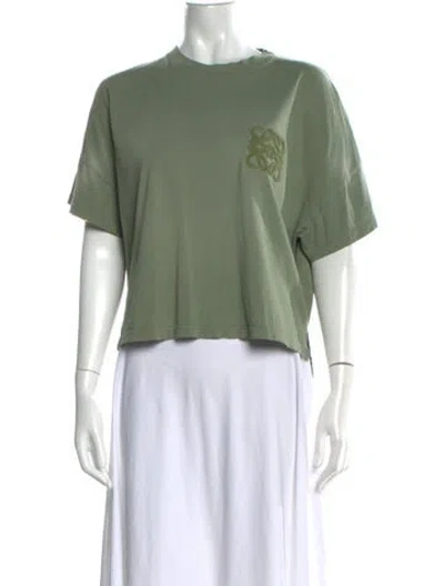 Pre-owned Loewe Anagram Crew Neck T-shirt In Green